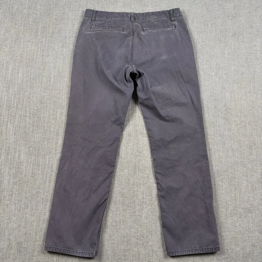 Bonobos Washed Chinos Pants Men 32x30 Gray Straight Fit Casual Flat Front Preppy